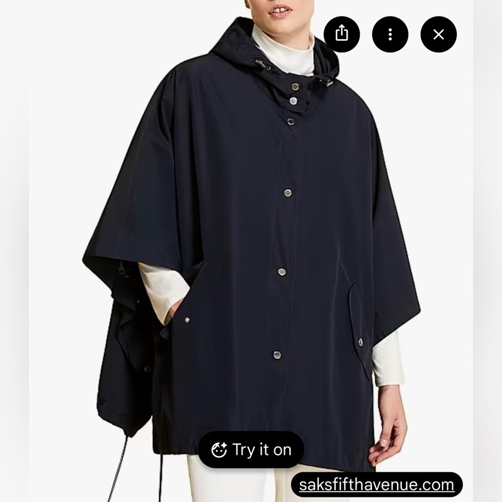 Marina Rinaldi Women's Sport Tabarro Hooded Rain Cape NWT 16